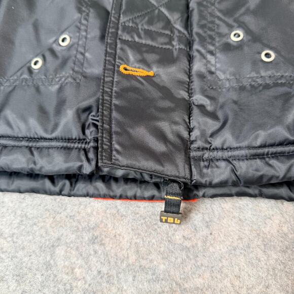 Timberland Jacket Men Black Hooded Insulated Warm Parka Coat Faux Fur Size Med - Picture 14 of 16